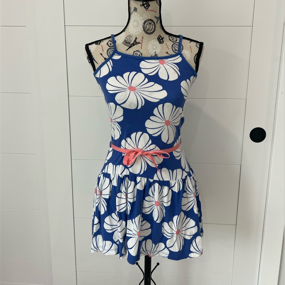 Gymboree White and Blue Pleated Sundress- Size Girls 12